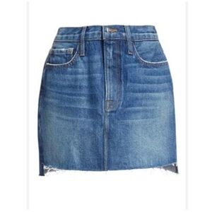 Frame Denim Le Mini Raw-Hem Stagger Mini Skirt